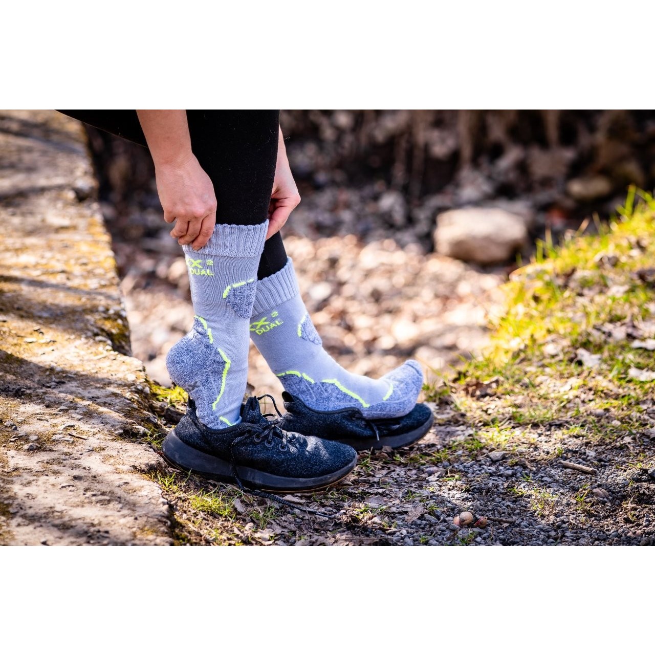 Ponožky dvouvrstvé thermo z merino DUALIX se stříbrem SVĚTLE ŠEDÉ VoXX 122316 L-11