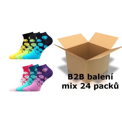 Ponožky dětské nízké PIKI 42 letní MIX velkoobchodní balení (24 pack)