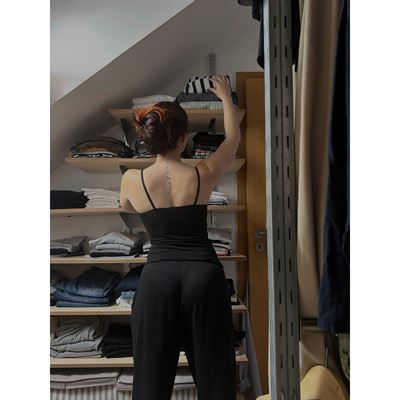 Košilka dámská bambusová BAMBOO SEAMLESS 013 bezešvá BLACK (černá)
