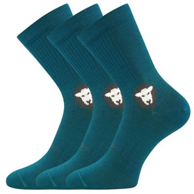 Ponožky anatomicky tvarované z merino BAREFOOTAN s ionty stříbra MODRO-ZELENÉ