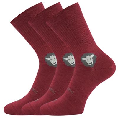 Ponožky anatomicky tvarované z merino BAREFOOTAN s ionty stříbra VÍNOVÉ