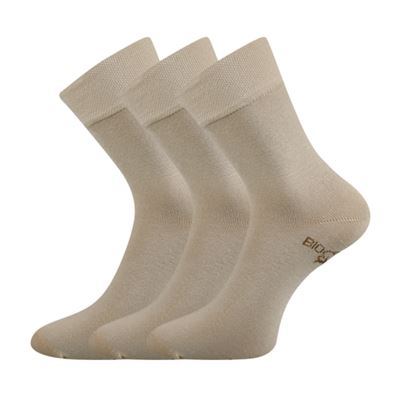 Ponožky jednobarevné společenské BIOBAN z BIO bavlny BÉŽOVÉ (3 páry)