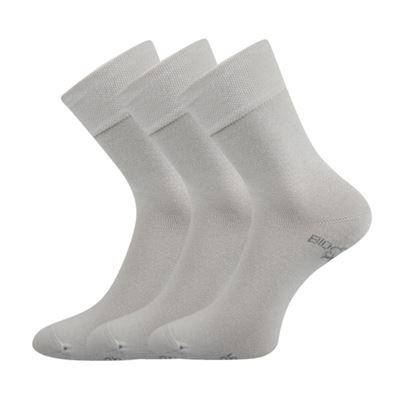 Ponožky jednobarevné společenské BIOBAN z BIO bavlny SVĚTLE ŠEDÉ (3 páry)