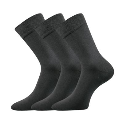 Ponožky jednobarevné společenské BIOBAN z BIO bavlny TMAVĚ ŠEDÉ (3 páry)