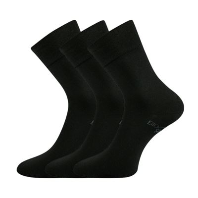 Ponožky jednobarevné společenské BIOBAN z BIO bavlny ČERNÉ (3 páry)