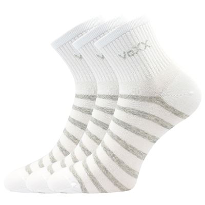 Ponožky dámské BOXANA letní pruhované BÍLÉ (3 páry)