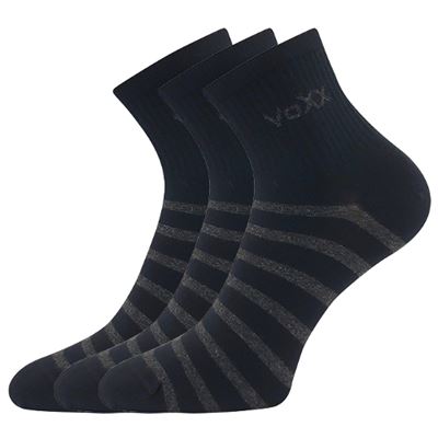 Ponožky dámské BOXANA letní pruhované ČERNÉ (3 páry)