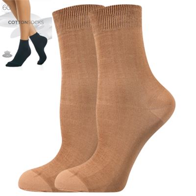 Ponožky dámské silonkové COTTON s bavlnou BEIGE (tělové) (6 párů)