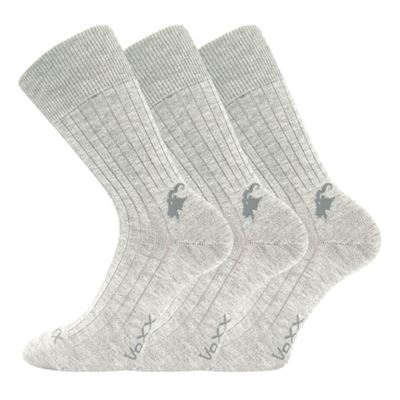 Ponožky bavlněné CASHMERE LOVE s kašmírem a ionty stříbra melírované ŠEDÉ (3 páry)