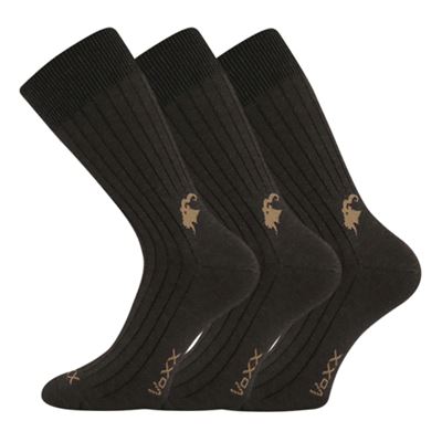 Ponožky bavlněné CASHMERE LOVE s kašmírem a ionty stříbra TMAVĚ HNĚDÉ (3 páry)