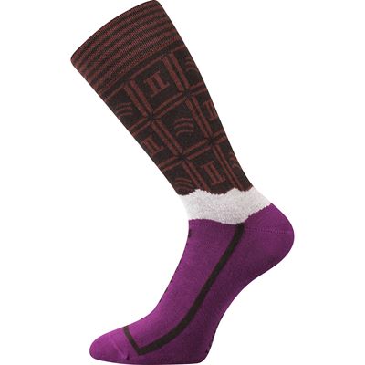 Ponožky dámské originální s motivem CHOCOLATE v krabičce DARK