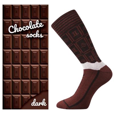 Ponožky pánské originální s motivem CHOCOLATE v krabičce DARK