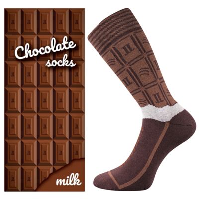 Ponožky pánské originální s motivem CHOCOLATE v krabičce MILK