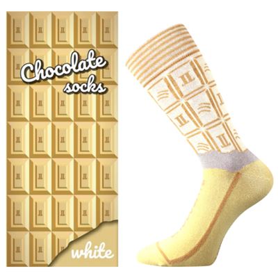 Ponožky pánské originální s motivem CHOCOLATE v krabičce WHITE