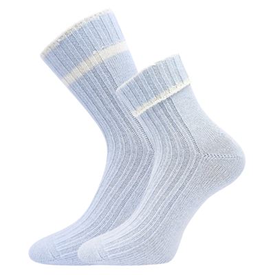 Ponožky jemné hřejivé CIVETTA kašmírové SVĚTLE MODRÉ MELÉ
