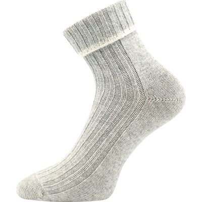 Ponožky jemné hřejivé CIVETTA kašmírové SVĚTLE ŠEDÉ MELÉ