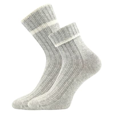 Ponožky jemné hřejivé CIVETTA kašmírové SVĚTLE ŠEDÉ MELÉ