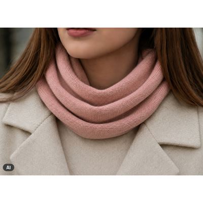 Šála dámská pletená CLIO kruhová RŮŽOVÁ