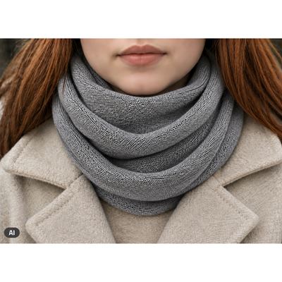 Šála dámská pletená CLIO kruhová TMAVĚ ŠEDÁ