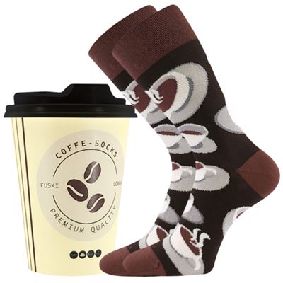 Ponožky v kelímku s motivem kávy COFFEE vzor 1