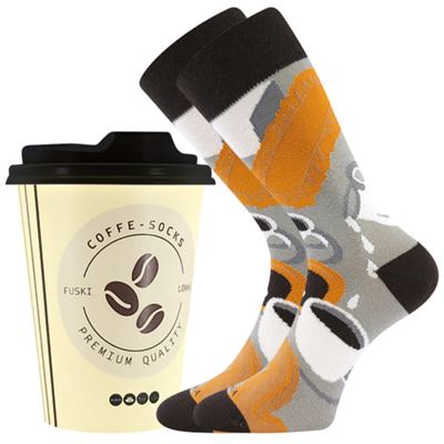 Ponožky v kelímku s motivem kávy COFFEE vzor 4