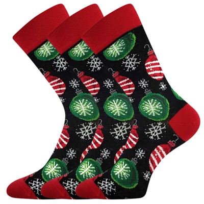 Ponožky slabé vánoční DAMER obrázkové s VÁNOČNÍMI OZDOBAMI