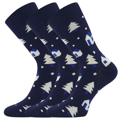 Ponožky dětské vánoční DAMERRYK obrázkové s DOMEČKY (1 pár)