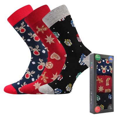 Ponožky obrázkové DEBOX dárkově balené VÁNOCE mix H