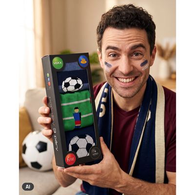 Ponožky obrázkové DEBOX dárkově balené MIX FOTBAL
