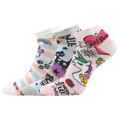 Ponožky dětské krátké DEDONIK letní DÍVČÍ mix F (3 páry)