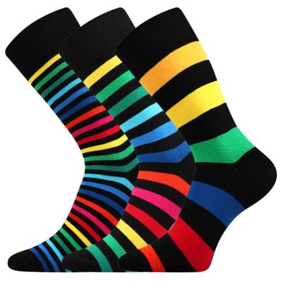 Ponožky pánské proužkované DELINE bavlněné MIX (3 páry)