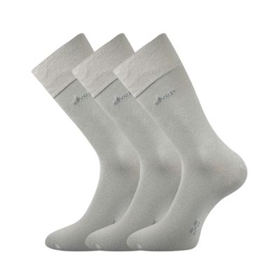 Ponožky bavlněné DESILVE s ionty stříbra SVĚTLE ŠEDÉ (3 páry)