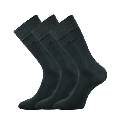 Ponožky bavlněné DESILVE s ionty stříbra TMAVĚ ŠEDÉ (3 páry)