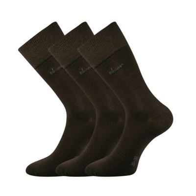 Ponožky bavlněné DESILVE s ionty stříbra HNĚDÉ (3 páry)