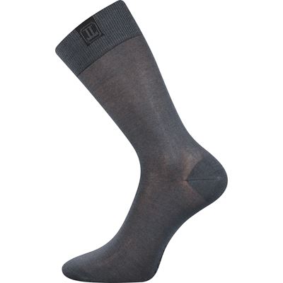 Ponožky pánské společenské DESTYLE z mercerované bavlny TMAVĚ ŠEDÉ