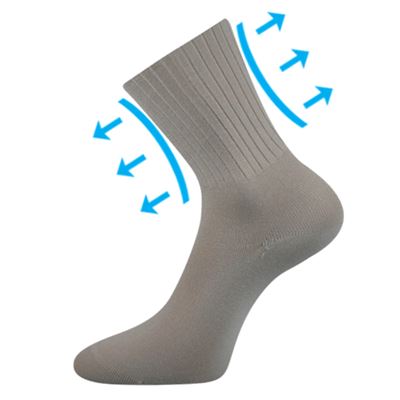 Ponožky medicine DIARTEN s nestahujícím lemem SVĚTLE ŠEDÉ