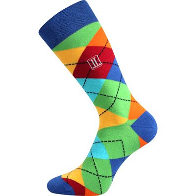 Ponožky trendy DIKARUS společenské KÁROVANÉ barevné (3 páry)