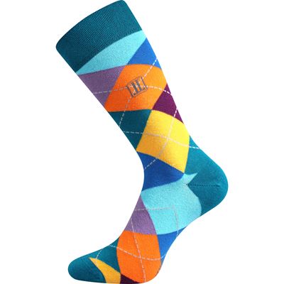 Ponožky trendy DIKARUS společenské KÁROVANÉ barevné (3 páry)