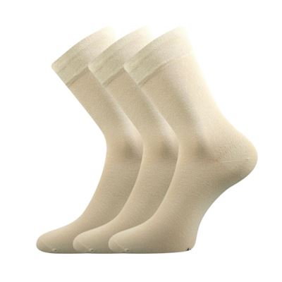 Ponožky jednobarevné DYPAK z modalu BÉŽOVÉ (3 páry)