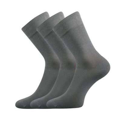 Ponožky jednobarevné DYPAK z modalu SVĚTLE ŠEDÉ (3 páry)