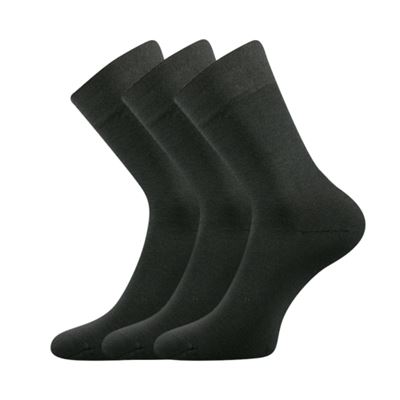 Ponožky jednobarevné DYPAK z modalu TMAVĚ ŠEDÉ (3 páry)