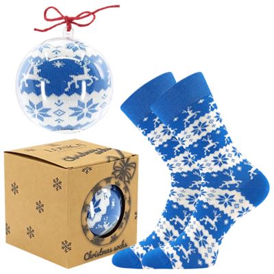 Ponožky vánoční ELFI jako ozdoba na stromeček MODRÉ