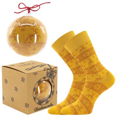 Ponožky vánoční ELFI jako ozdoba na stromeček ZLATÉ