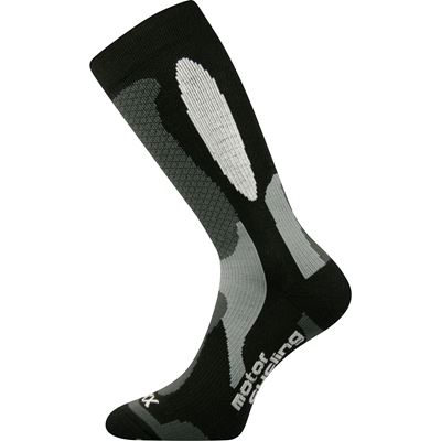 Ponožky vysoké pro motorkáře ENGINE černé - šedé