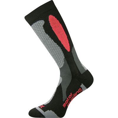 Ponožky vysoké pro motorkáře ENGINE černé - červené