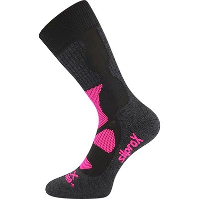 Ponožky thermo sportovní ETREX černé - růžové
