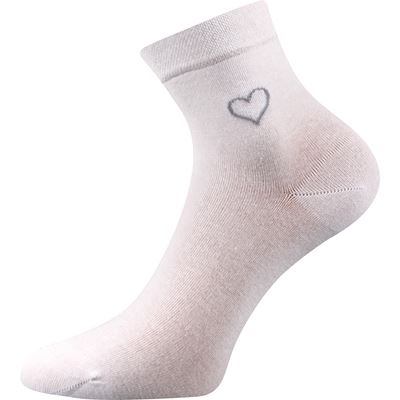 Ponožky dámské FILIONA jednobarevné se srdíčkem BÍLÉ