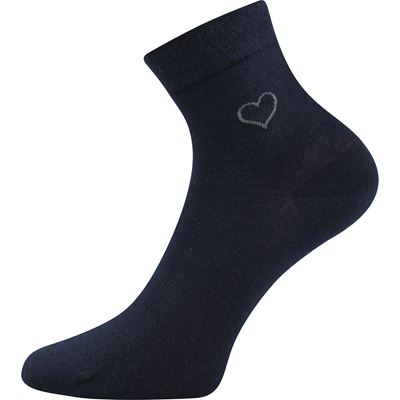 Ponožky dámské FILIONA jednobarevné se srdíčkem TMAVĚ MODRÉ