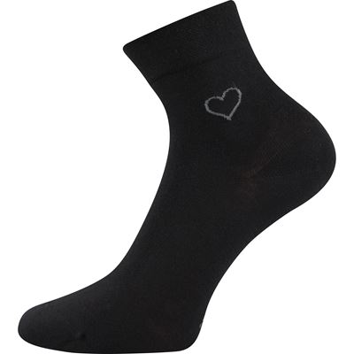 Ponožky dámské FILIONA jednobarevné se srdíčkem ČERNÉ