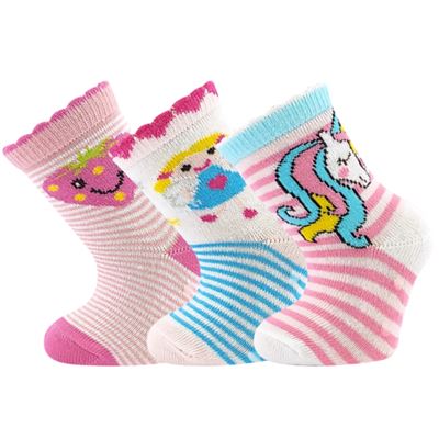Ponožky kojenecké FILÍPEK ABS obrázkové DÍVČÍ (3 páry)
